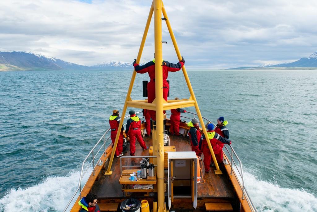 U N E students on a boat in Iceland